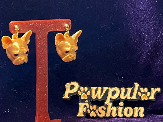 Gold French Bulldog Earrings