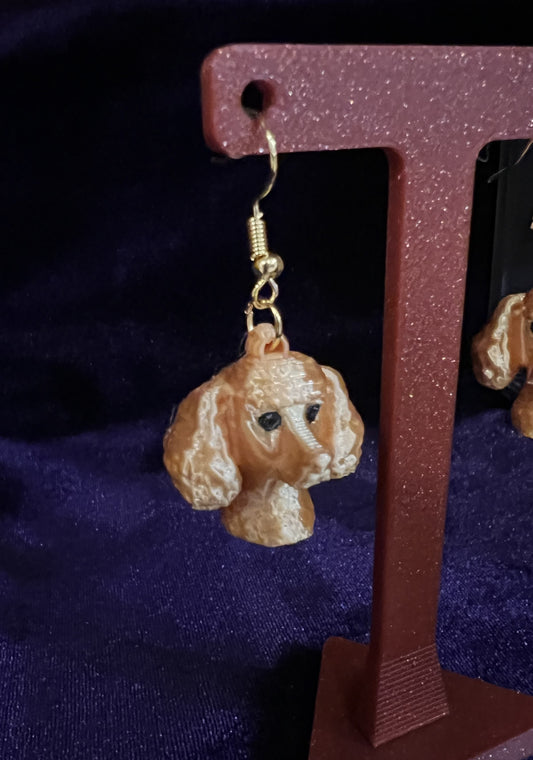 Gold Poodle Earrings