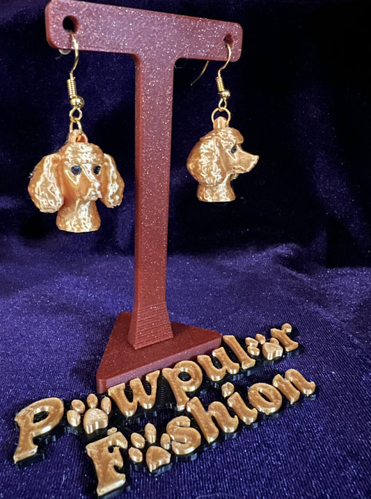 Gold Poodle Earrings